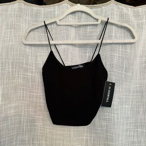 Black Cropped Tank Top
